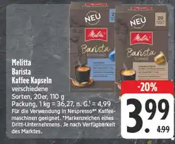 E-Center Melitta barista kaffee kapseln Angebot