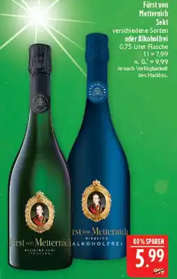 Marktkauf Fürst von metternich riesling sekt Angebot