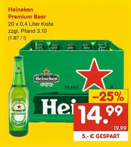 Netto Marken-Discount Heineken premium beer Angebot