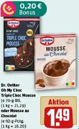 REWE Dr. Oetker Oh My Choc Triple Choc Mousse oder Mousse au Chocolat Angebot