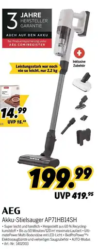 MEDIMAX AEG Akku-Stielsauger AP71HB14SH Angebot