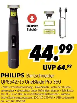 MEDIMAX PHILIPS Bartschneider QP6542/15 OneBlade Pro 360 Angebot