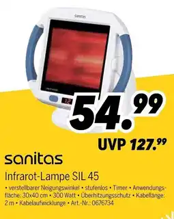 MEDIMAX sanitas Infrarot-Lampe SIL 45 Angebot