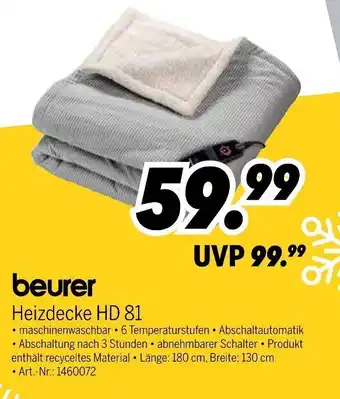 MEDIMAX beurer Heizdecke HD 81 Angebot