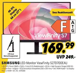 MEDIMAX SAMSUNG LED-Monitor ViewFinity S27D700EAU Angebot