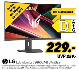 MEDIMAX LG LED-Monitor 32G600A-B UltraGear Angebot