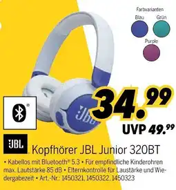 MEDIMAX JBL Kopfhörer JBL Junior 320BT Angebot