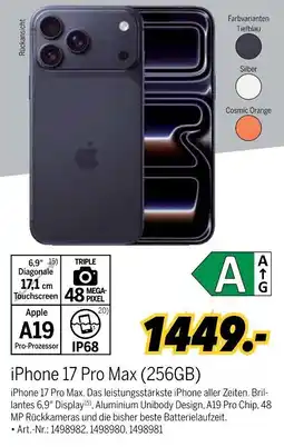 MEDIMAX Apple iPhone 17 Pro Max (256GB) Angebot