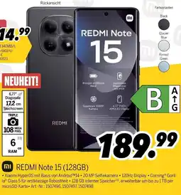 MEDIMAX Xiaomi REDMI Note 15 (128GB) Angebot