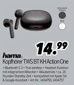 MEDIMAX hama Kopfhörer TWS BTKH Action One Angebot