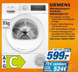 expert Techno Land SIEMENS Wärmepumpentrockner WQ33G2D176 Angebot