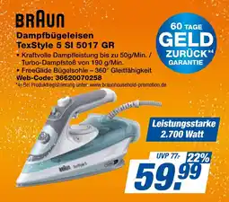 expert Techno Land BRAUN Dampfbügeleisen TexStyle 5 SI 5017 GR Angebot
