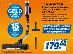 expert Techno Land Rowenta Akku-Handstaubsauger RH2037 X-Force Flex 9.60 Allergy Angebot