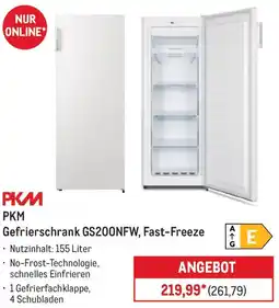 METRO PKM Gefrierschrank GS200NFW, Fast-Freeze Angebot