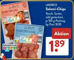 Aldi Süd LANDBECK Salami-Chips Angebot