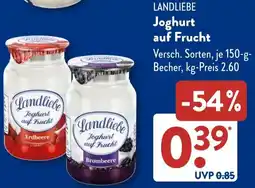 Aldi Süd LANDLIEBE Joghurt auf Frucht Angebot