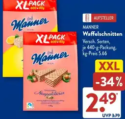 Aldi Süd MANNER Waffelschnitten Angebot