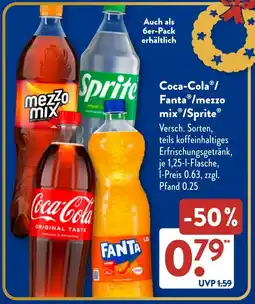 Aldi Süd Coca-Cola/ Fanta/mezzo mix/Sprite Angebot