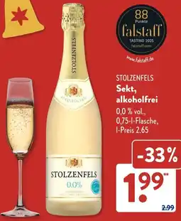 Aldi Süd STOLZENFELS Sekt, alkoholfrei Angebot