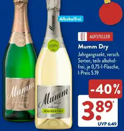 Aldi Süd Mumm Dry Angebot