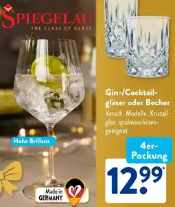 Aldi Süd SPIEGELAU Gin-/Cocktailgläser oder Becher Angebot