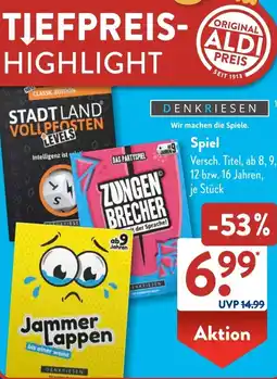 Aldi Süd DENKRIESEN Spiel Angebot
