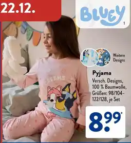 Aldi Süd Bluey Pyjama Angebot