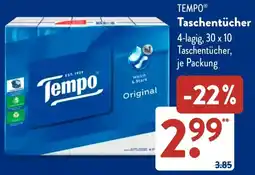 Aldi Süd TEMPO Taschentücher Angebot