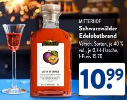Aldi Süd MITTERHOF Schwarzwälder Edelobstbrand Angebot