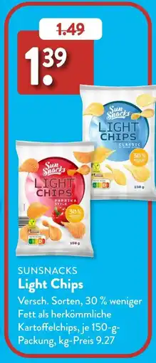 Aldi Süd SUNSNACKS Light Chips Angebot