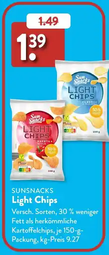 Aldi Süd SUNSNACKS Light Chips Angebot