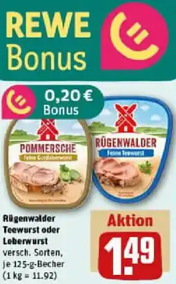REWE Rügenwalder Teewurst oder Leberwurst Angebot