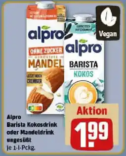 REWE Alpro Barista Kokosdrink oder Mandeldrink ungesüßt Angebot