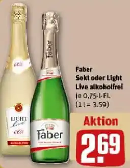 REWE Faber Sekt oder Light Live alkoholfrei Angebot