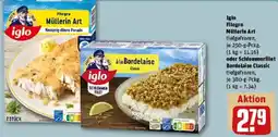 REWE Iglo Filegro Müllerin Art oder Schlemmerfilet Bordelaise Classic Angebot