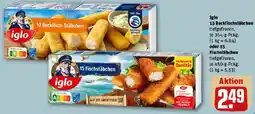 REWE Iglo 13 Backfischstäbchen oder 15 Fischstäbchen Angebot