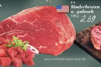 US Rinderbraten o. -gulasch