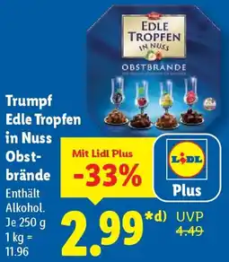 Lidl Trumpf Edle Tropfen in Nuss Obstbrände Angebot