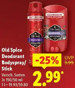 Lidl Old Spice Deodorant Bodyspray/ Stick Angebot