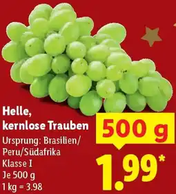 Lidl Helle, kernlose Trauben Angebot