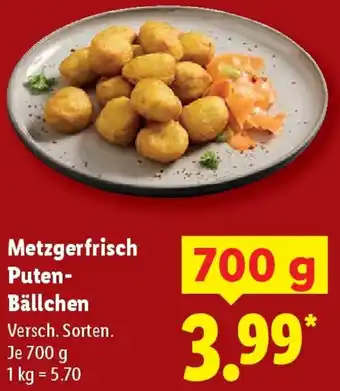 Lidl Metzgerfrisch Puten Bällchen Angebot