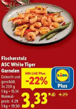 Lidl Fischerstolz ASC White Tiger Garnelen Angebot