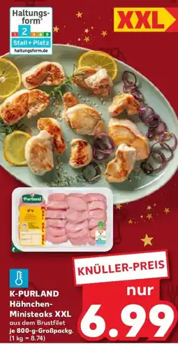 Kaufland K-PURLAND Hähnchen Ministeaks XXaus dem Brustfilet Angebot