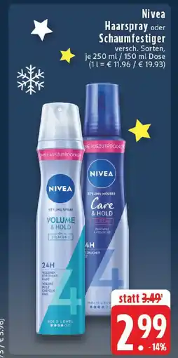 Edeka Nivea Haarspray oder Schaumfestiger Angebot
