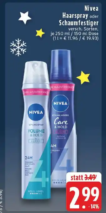 Edeka Nivea Haarspray oder Schaumfestiger Angebot