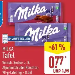 Aldi Nord Milka tafel alpenmilch Angebot