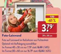 Aldi Nord Foto-leinwand 20 x 20 cm Angebot