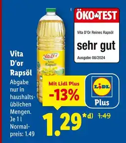 Lidl Vita d'or reines rapsöl Angebot