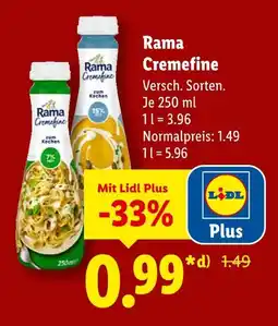 Lidl Rama cremfine Angebot