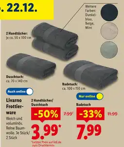 Lidl Livarno frottierware 2 handtücher Angebot